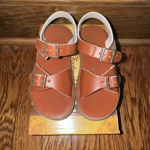 Footmates Kids Brown Leather Buckle Sandals